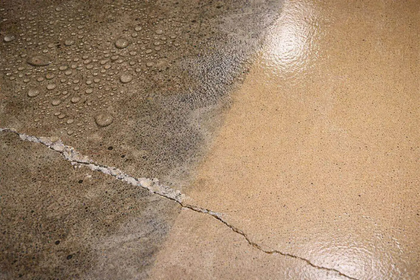 Moisture testing a Sarasota County concrete slab before epoxy installation