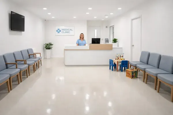 Commercial epoxy floor office building Sarasota County FL