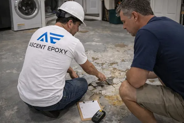 Assessing failed epoxy floor coating