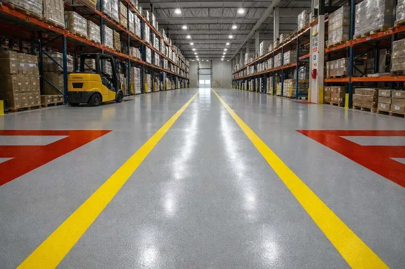Industrial epoxy floor warehouse Sarasota County Florida