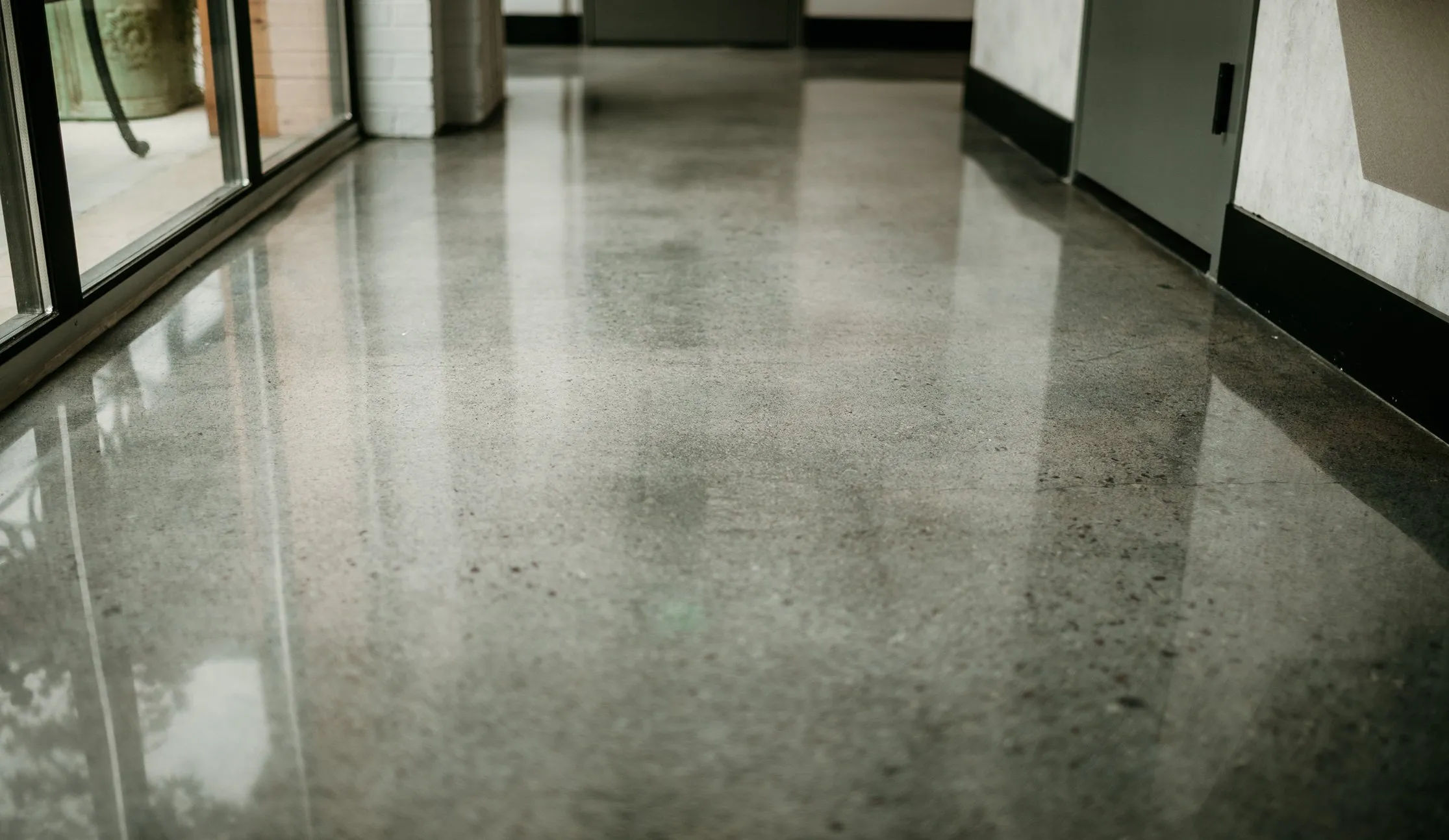 Polished concrete hallway floor Sarasota County