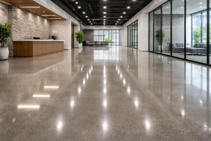 Polished concrete floor Sarasota County commercial space