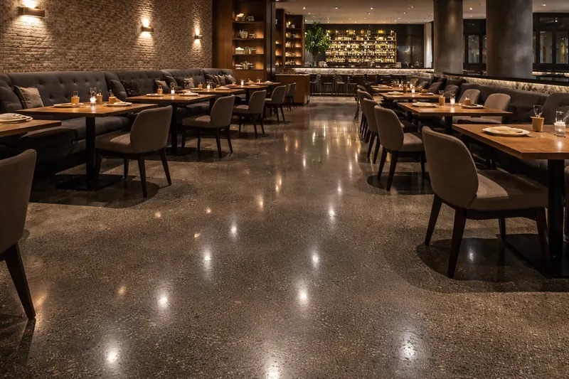 Polished concrete restaurant floor Sarasota County